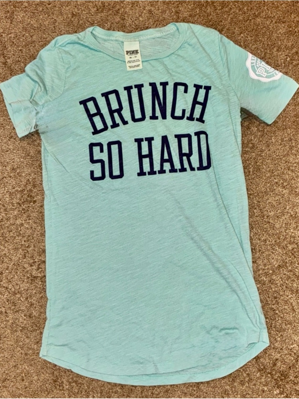 BRUNCH SO HARD Tee in Light Aqua